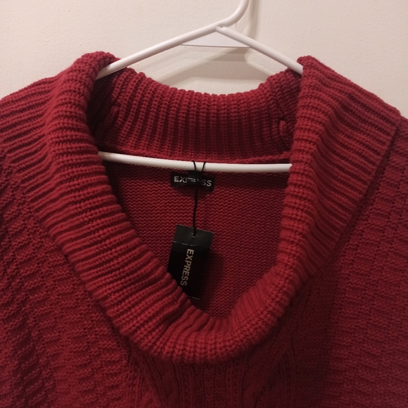 Express Sweater Dress Short Sleeve Cowl Neck Cable Knit Size medium - Picture 5 of 16